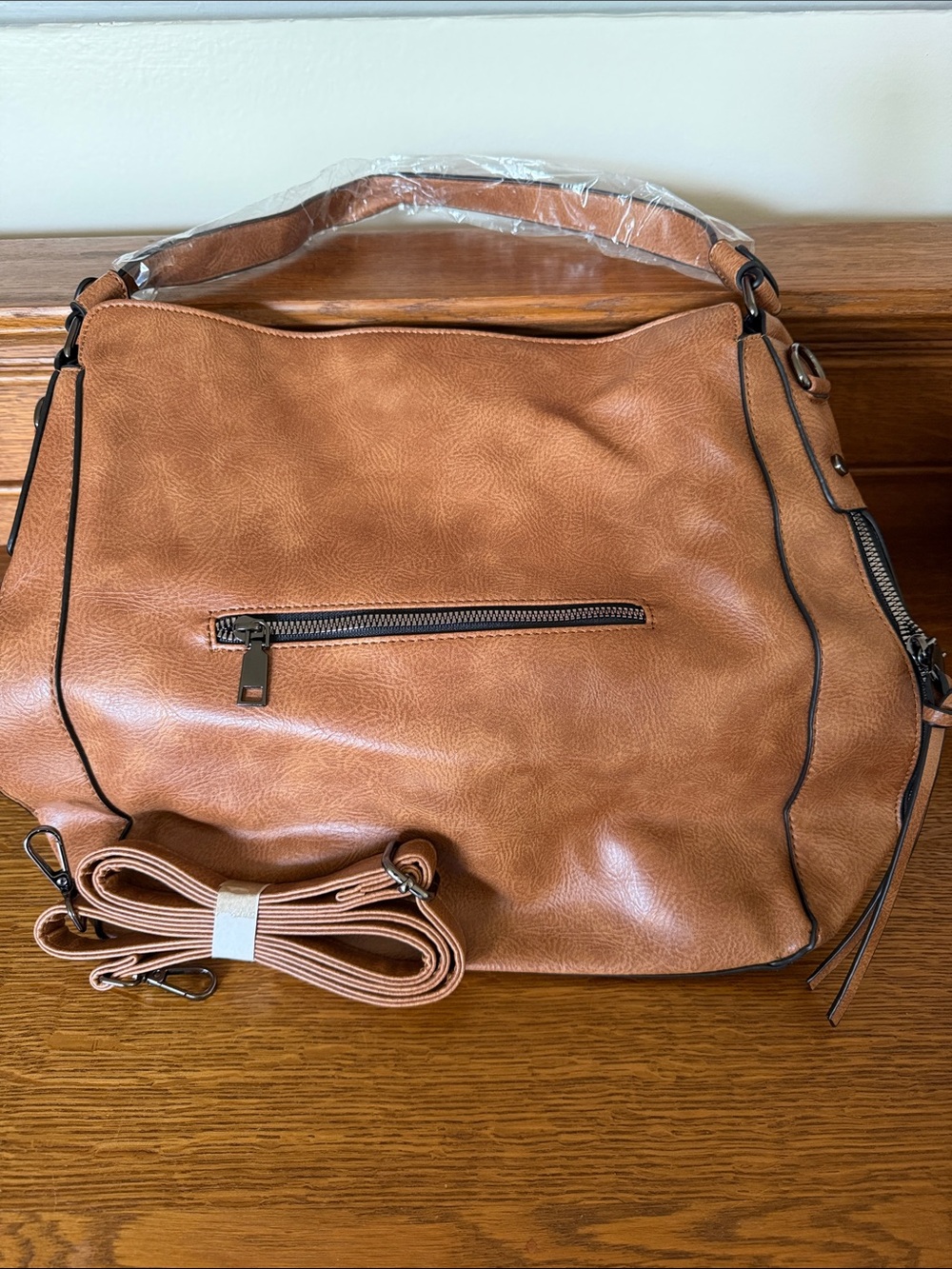 NWT Elegant Brown Hobo Bag w/conceal pocket - Picture 1 of 6